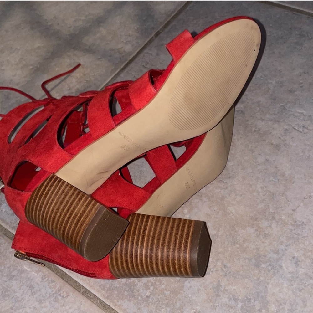 Marc Fisher Red Suede Paradox Sandal - Picture 5 of 5